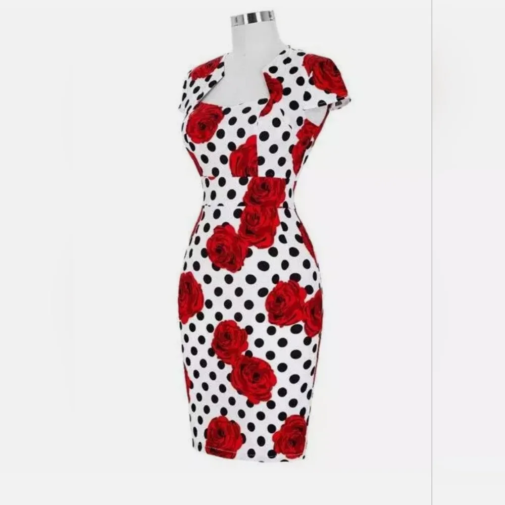 GRACE KARIN Women's Pencil Dress Cap Sleeve Floral Dress Size Large
